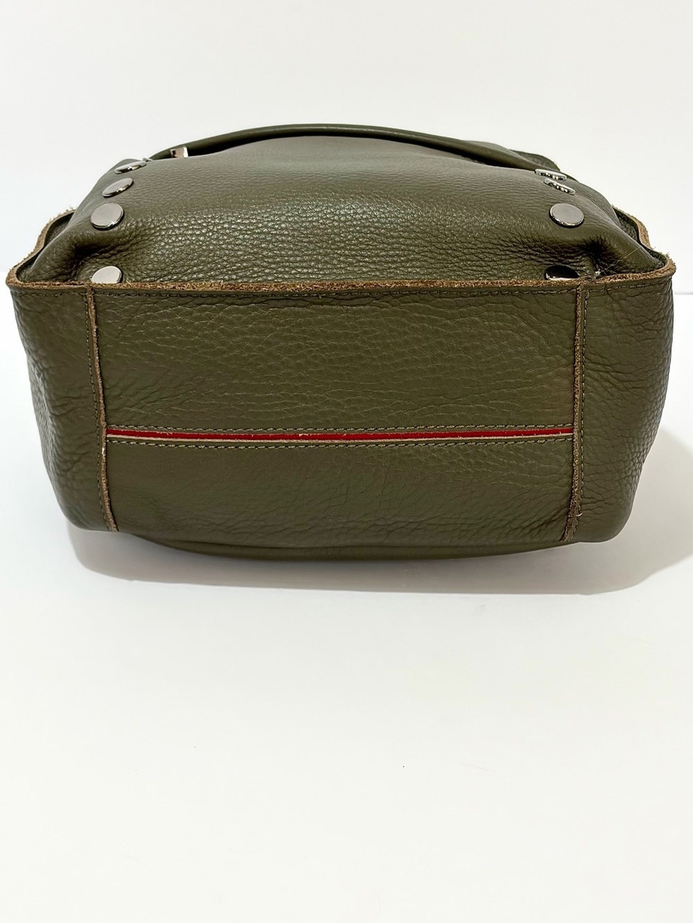 Hammitt  Large Leather Shane Backpack in Olive Green With Gunmetal Hardware - Picture 4 of 8